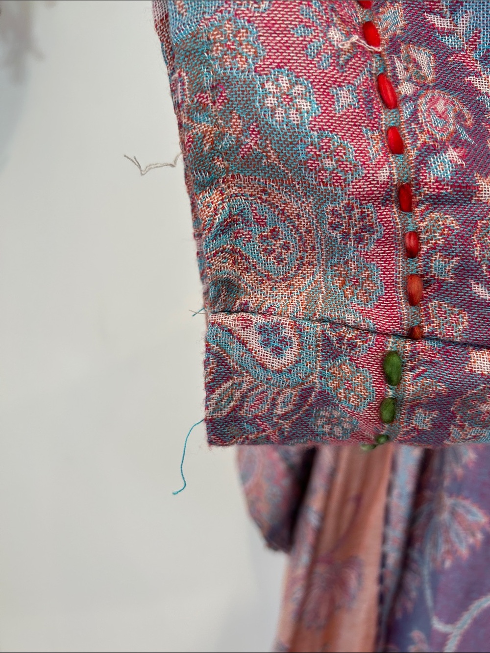 RAJ Boho Lavender & Peach Floral Embroidered Kimono duster rayon one size - Picture 6 of 13